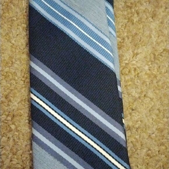 Christian Dior blue tones stripe tie - Picture 3 of 5